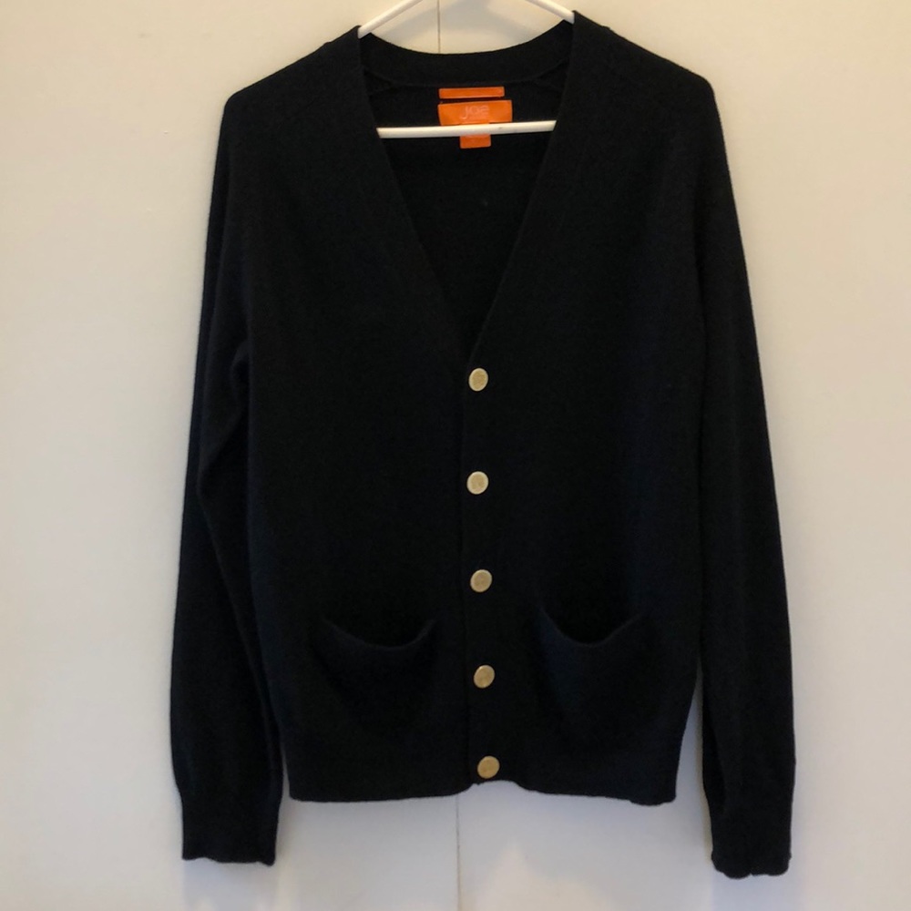Joe Fresh 100% Cashmere Black Cardigan Sweater S/M